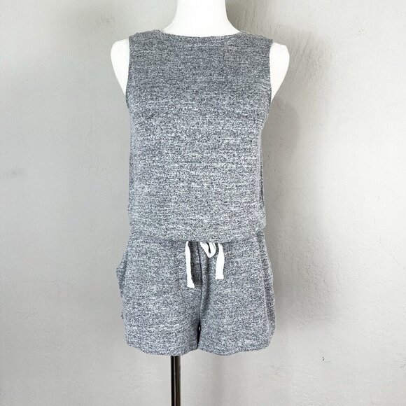 Artizia Wilfred Free Izabel Romper Gray Tie‎ Waist Sleeveless Kni Size XXS - Picture 1 of 12
